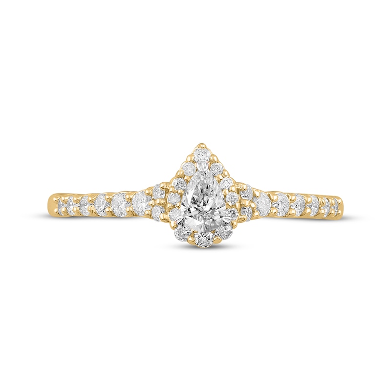Main Image 4 of Now + Forever Diamond Engagement Ring 1/2 ct tw Pear & Round 14K Yellow Gold
