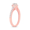 Diamond Engagement Ring 1/2 ct tw Oval & Round 14K Rose Gold