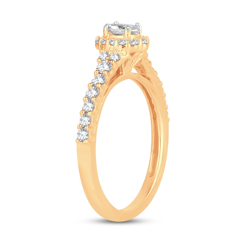 Main Image 2 of Now + Forever Diamond Engagement Ring 1/2 ct tw Oval & Round 14K Yellow Gold