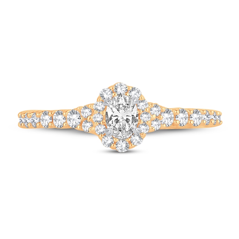 Main Image 3 of Now + Forever Diamond Engagement Ring 1/2 ct tw Oval & Round 14K Yellow Gold
