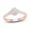 Thumbnail Image 0 of Diamond Engagement Ring 3/4 ct tw Oval & Round 14K Rose Gold