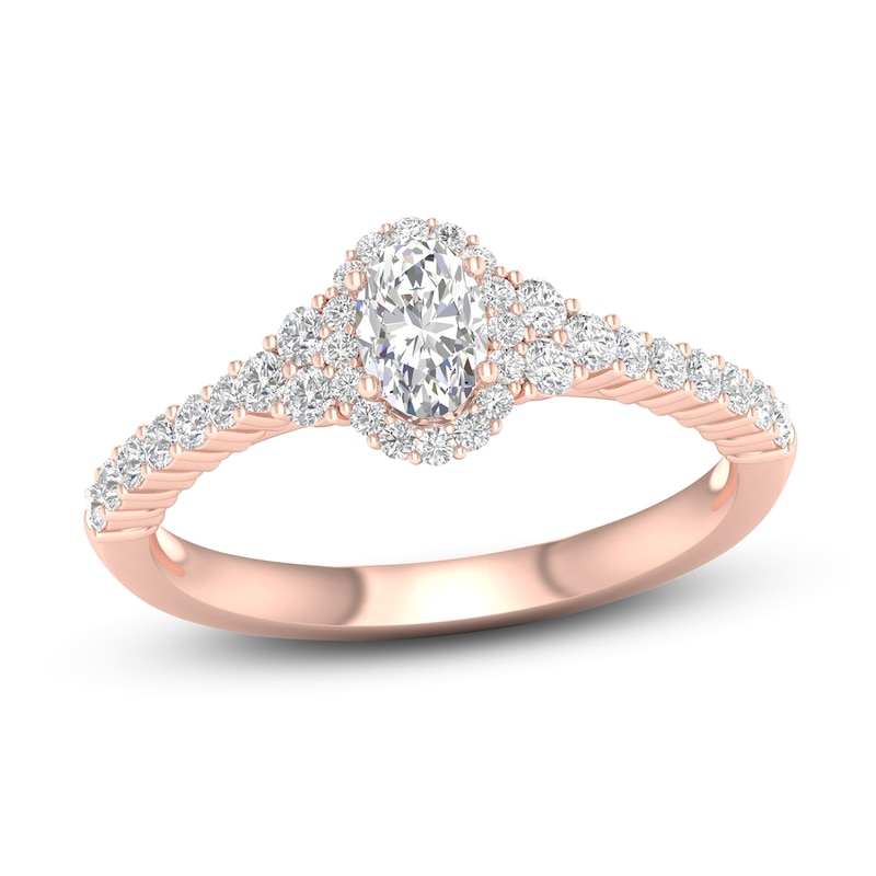 Main Image 1 of Now + Forever Diamond Engagement Ring 3/4 ct tw Oval & Round 14K Rose Gold