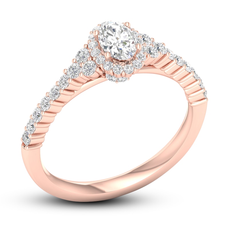 Main Image 2 of Now + Forever Diamond Engagement Ring 3/4 ct tw Oval & Round 14K Rose Gold
