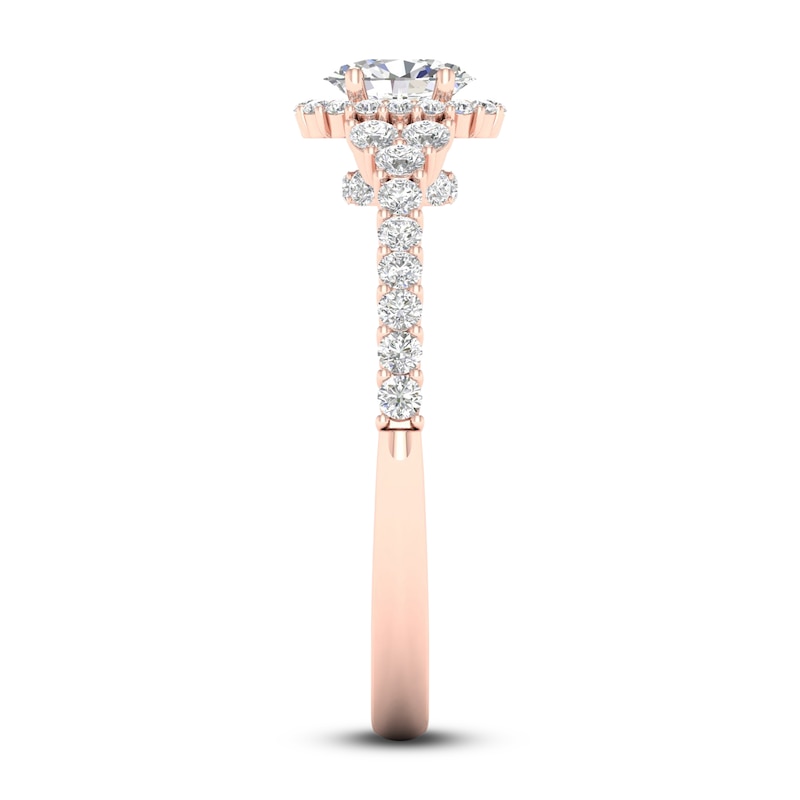 Main Image 3 of Now + Forever Diamond Engagement Ring 3/4 ct tw Oval & Round 14K Rose Gold