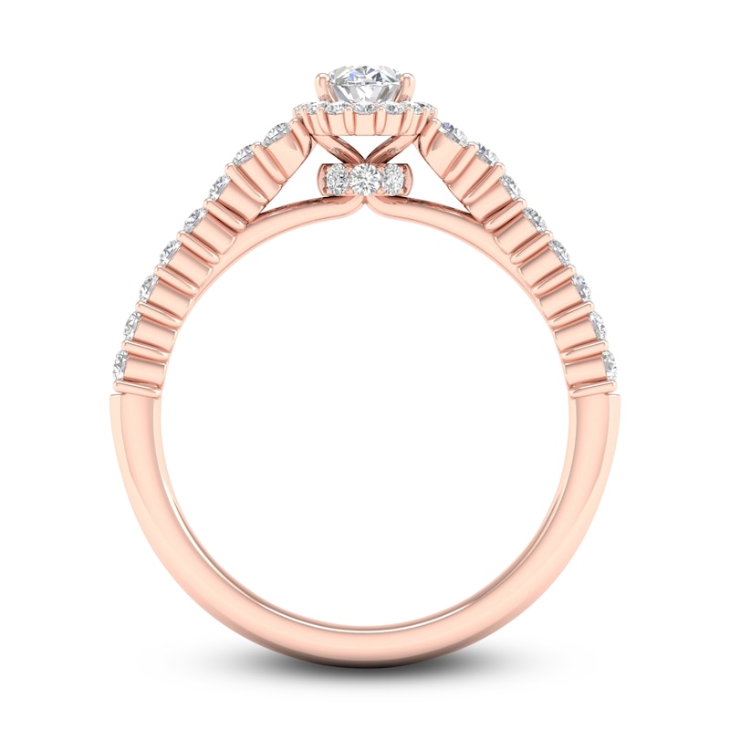 Main Image 4 of Now + Forever Diamond Engagement Ring 3/4 ct tw Oval & Round 14K Rose Gold