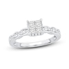 Thumbnail Image 0 of Multi-Diamond Engagement Ring 5/8 ct tw Princess & Round 14K White Gold