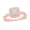 Diamond Engagement Ring 3/8 ct tw Princess & Round 14K Rose Gold