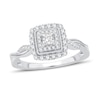 Thumbnail Image 1 of Now + Forever Diamond Engagement Ring 3/8 ct tw Princess & Round 14K White Gold