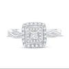 Thumbnail Image 3 of Now + Forever Diamond Engagement Ring 3/8 ct tw Princess & Round 14K White Gold