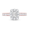 Thumbnail Image 3 of Now + Forever Diamond Engagement Ring 3/4 ct tw Emerald, Round & Baguette 14K Rose Gold