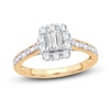 Thumbnail Image 1 of Now + Forever Diamond Engagement Ring 3/4 ct tw Emerald, Round, Baguette 14K Yellow Gold