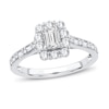 Thumbnail Image 0 of Diamond Engagement Ring 3/4 ct tw Emerald, Round, Baguette 14K White Gold