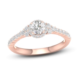 Now + Forever Diamond Engagement Ring 3/4 ct tw Round-cut 14K Rose Gold