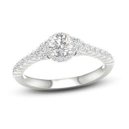 Now + Forever Diamond Engagement Ring 3/4 ct tw Round-cut 14K White Gold
