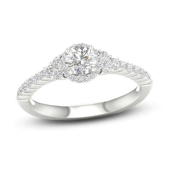 Now + Forever Diamond Engagement Ring 3/4 ct tw Round-cut 14K White Gold