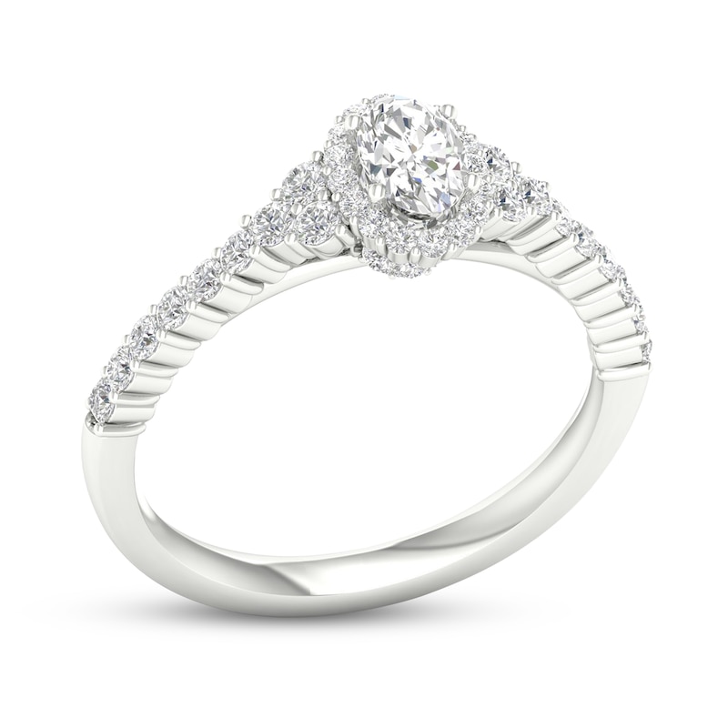 Main Image 1 of Now + Forever Diamond Engagement Ring 3/4 ct tw Oval & Round-Cut 14K White Gold