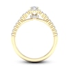 Diamond Engagement Ring 3/4 ct tw Oval & Round 14K Yellow Gold