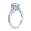 Thumbnail Image 1 of Oval Aquamarine Engagement Ring 1/4 ct tw Diamonds 14K White Gold