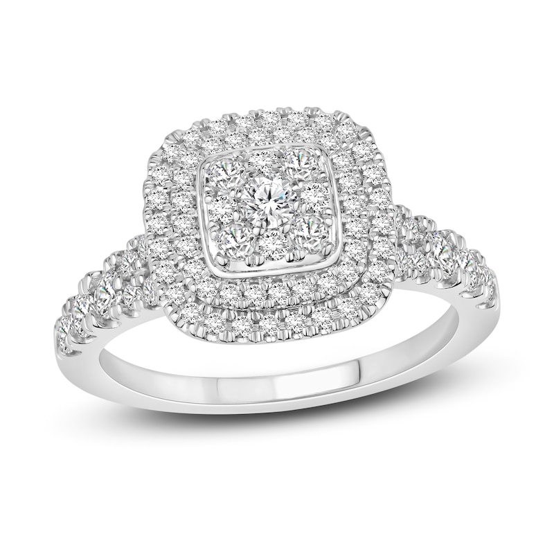 Main Image 1 of Now + Forever Multi-Diamond Engagement Ring 7/8 ct tw Round-cut 10K White Gold