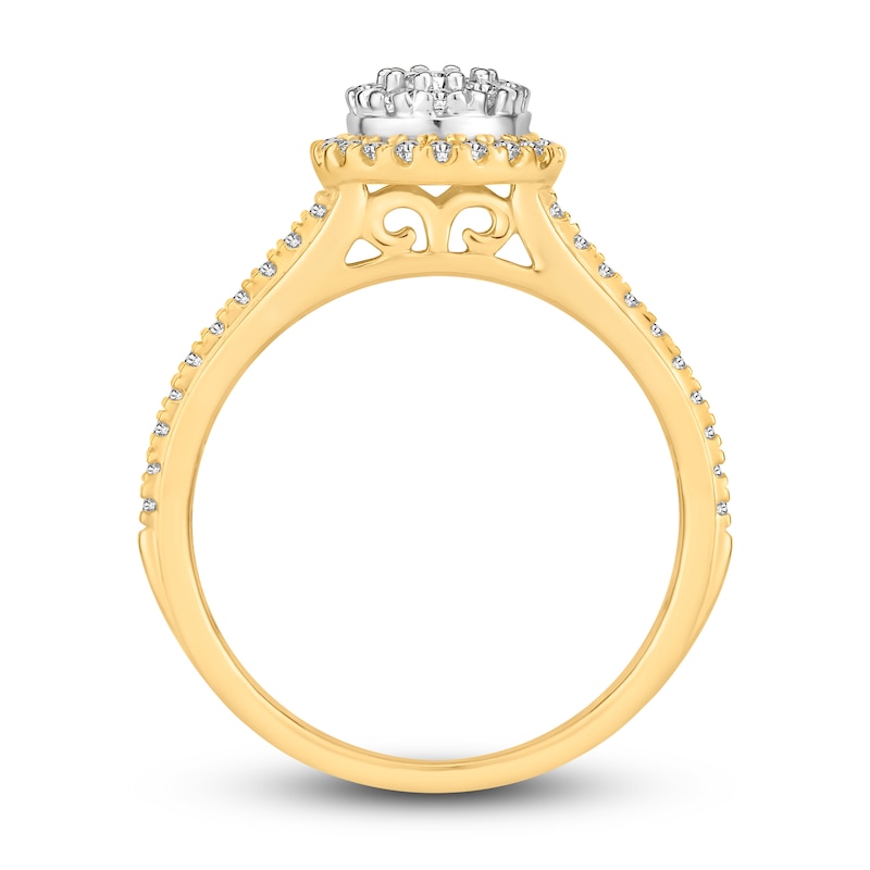 Main Image 2 of Now + Forever Multi-Diamond Engagement Ring 3/8 ct tw Round-cut 10K Two-Tone Gold