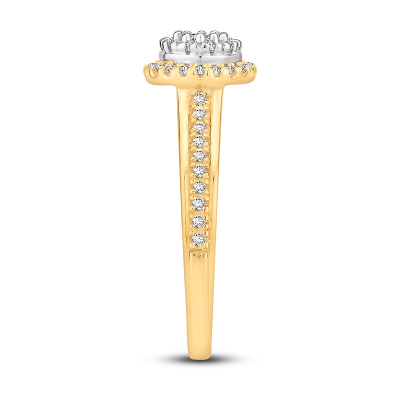 Main Image 3 of Now + Forever Multi-Diamond Engagement Ring 3/8 ct tw Round-cut 10K Two-Tone Gold