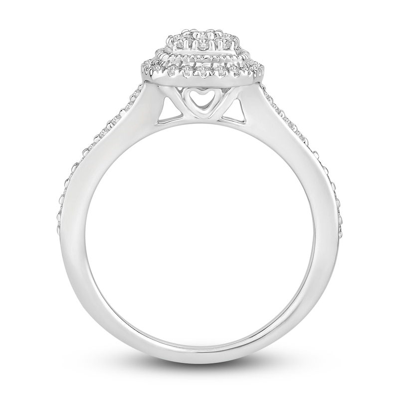 Multi-Diamond Engagement Ring 3/8 ct tw Round-cut 10K White Gold
