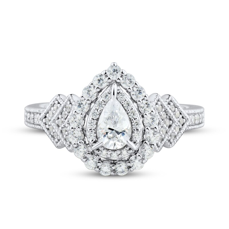 Main Image 2 of Now + Forever Diamond Engagement Ring 3/4 ct tw Pear & Round 14K White Gold