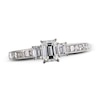 Three-Stone Diamond Engagement Ring 7/8 ct tw Emerald, Baguette, Round & Princess 14K White Gold
