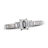 Thumbnail Image 1 of Three-Stone Diamond Engagement Ring 7/8 ct tw Emerald, Baguette, Round & Princess 14K White Gold