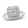 Diamond Engagement Ring 1-1/6 ct tw Princess, Baguette & Round 14K White Gold