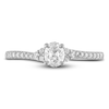 Diamond Engagement Ring 1/2 ct tw Oval & Round 14K White Gold