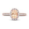 Thumbnail Image 3 of Oval Morganite Engagement Ring 1/4 ct tw Diamonds 14K Rose Gold