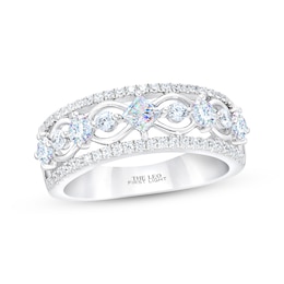 THE LEO First Light Diamond Princess & Round-Cut Anniversary Ring 1 ct tw 14K White Gold