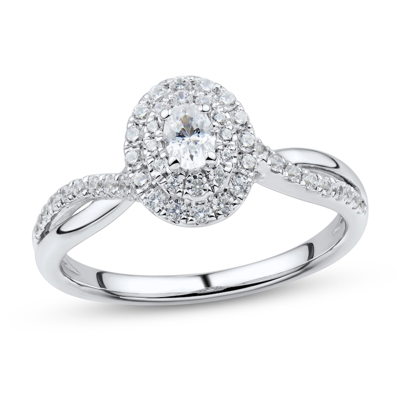 Main Image 1 of Now + Forever Diamond Engagement Ring 1/2 ct tw Oval & Round-Cut 14K White Gold