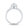 Diamond Engagement Ring 1/2 ct tw Oval & Round-Cut 14K White Gold