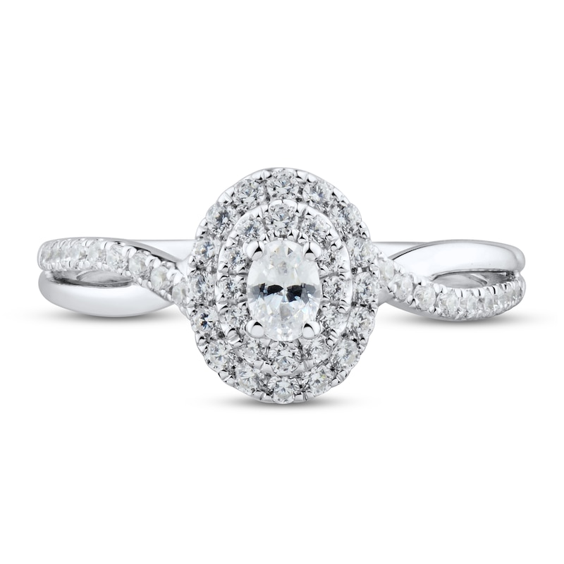 Main Image 3 of Now + Forever Diamond Engagement Ring 1/2 ct tw Oval & Round-Cut 14K White Gold