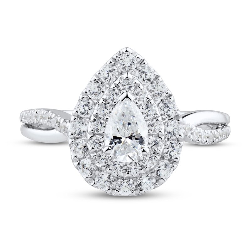 Main Image 3 of Now + Forever Diamond Engagement Ring 1 ct tw Pear & Round-Cut 14K White Gold