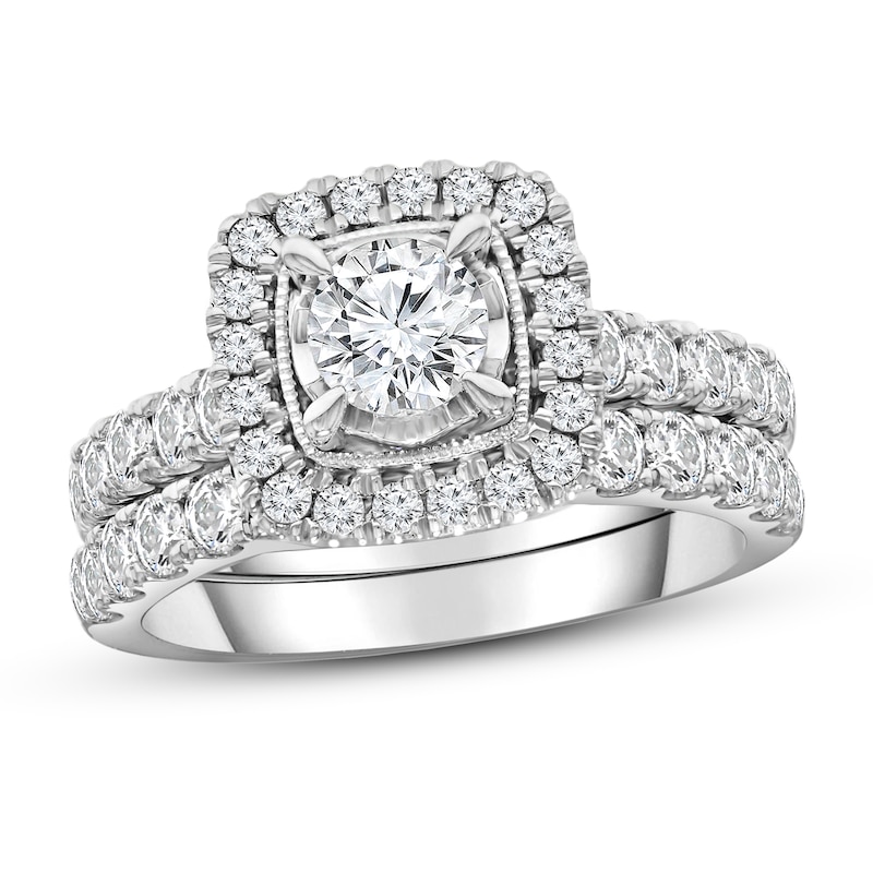 Main Image 1 of Diamond Bridal Set 2 ct tw Round-cut 10K White Gold
