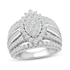 Thumbnail Image 1 of Now + Forever Multi-Diamond Engagement Ring 2 ct tw Round & Baguette 14K White Gold