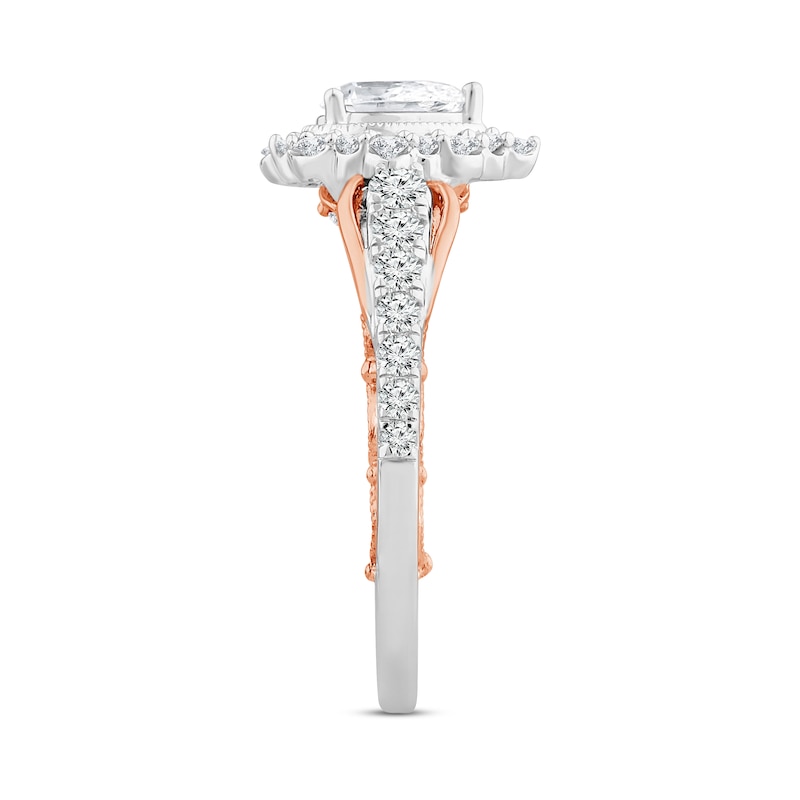 Main Image 2 of Now + Forever Diamond Engagement Ring 7/8 ct tw Pear & Round 14K Two-Tone Gold