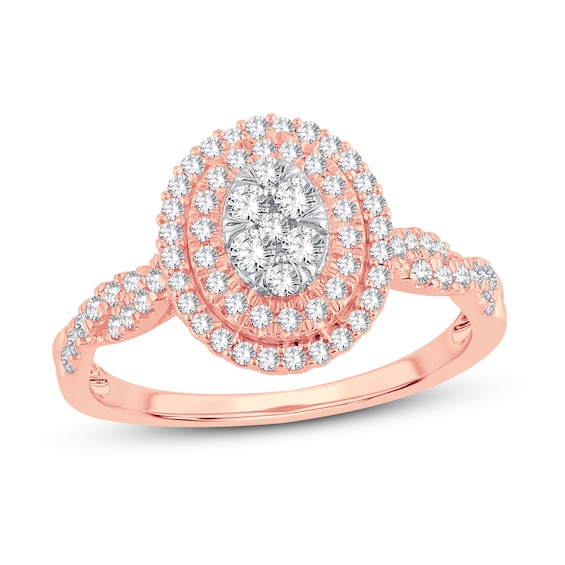 Now + Forever Diamond Engagement Ring 1/2 ct tw Round-cut 10K Rose Gold