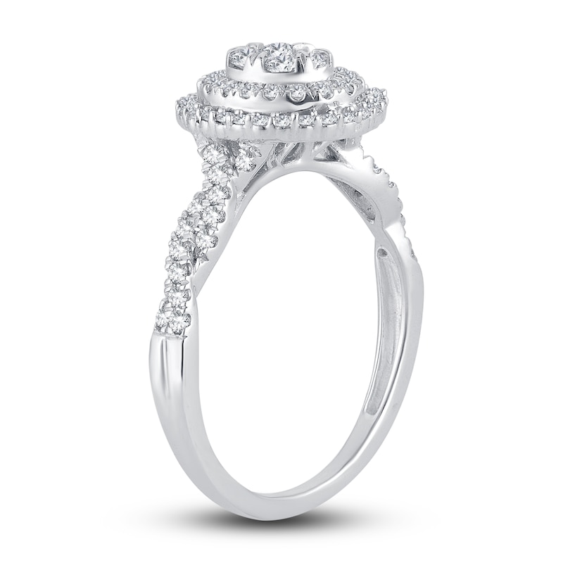 Diamond Engagement Ring 1/2 ct tw Round-cut 10K White Gold