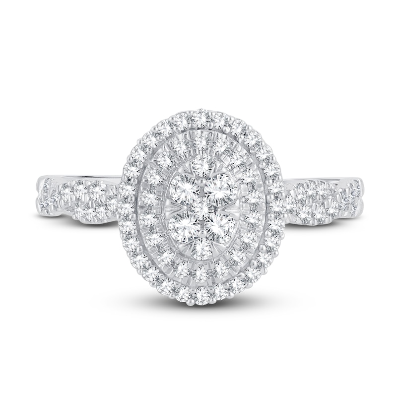 Diamond Engagement Ring 1/2 ct tw Round-cut 10K White Gold