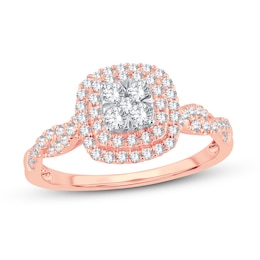 Now + Forever Diamond Engagement Ring 1/2 ct tw Round-cut 10K Rose Gold