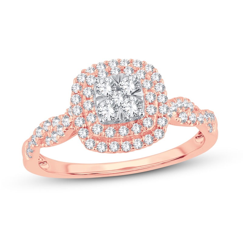 Main Image 1 of Now + Forever Diamond Engagement Ring 1/2 ct tw Round-cut 10K Rose Gold