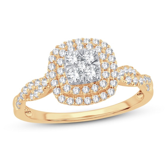 Now + Forever Diamond Engagement Ring 1/2 ct tw Round-cut 10K Yellow Gold