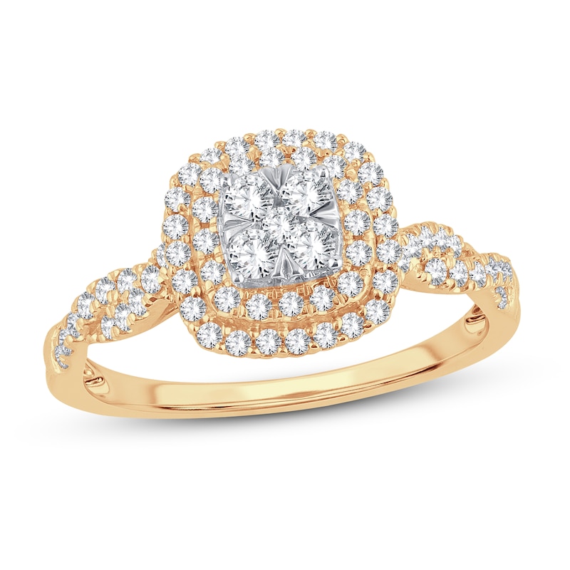 Diamond Engagement Ring 1/2 ct tw Round-cut 10K Yellow Gold