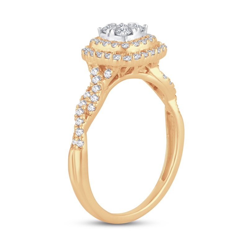 Diamond Engagement Ring 1/2 ct tw Round-cut 10K Yellow Gold