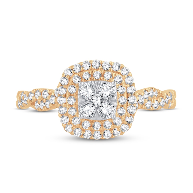 Diamond Engagement Ring 1/2 ct tw Round-cut 10K Yellow Gold