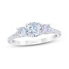 Thumbnail Image 0 of THE LEO First Light Three-Stone Diamond Engagement Ring 1-1/4 ct tw Round-cut 14K White Gold
